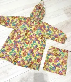新品　オレンジボンボン　レインコート　雨ガッパ　110cm