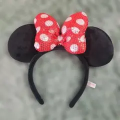 ミニーマウス カチューシャ 赤い水玉
