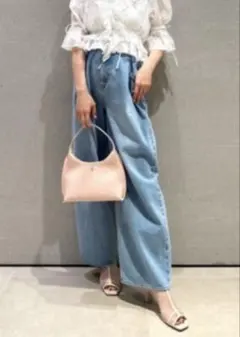 SNIDEL スナイデル　ダブルタックデニムワイドパンツ