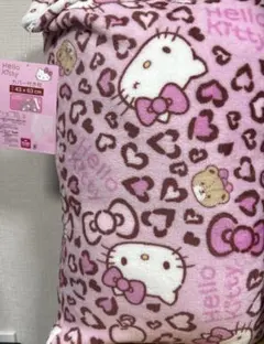 新品♡ヒョウ　kittyハローキティ カバー付き枕 43x63cm ピンク