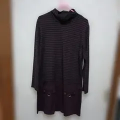 最終価格)ストライプ柄 ハイネック チュニック