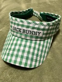 JACK BUNNY 緑と白のギンガムチェックサンバイザー