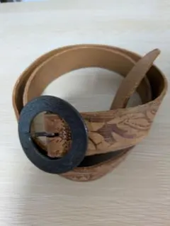 本革 エンボス加工 ブラウンベルト