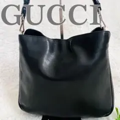 GUCCI バンブーハンドル ハンドバッグ レザー　ブラック
