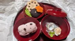 お食い初め用セット フェルト ハンドメイド　※盆、椀はつきませんのサムネイル