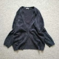 vintage シャギーニット カーディガン 毛長 ふわふわ オーバーサイズ