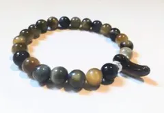ドリームタイガーアイ　勾玉　天然石ブレスレット　ハンドメイド