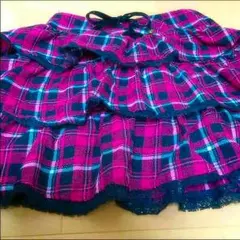 チェックフリルスカート .。