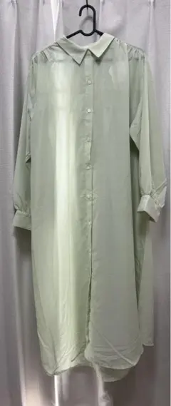 gelatopique ジェラピケ シアーシャツワンピース　グリーン