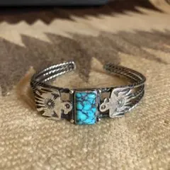 Vintage Navajo★ turquoise silver bangle