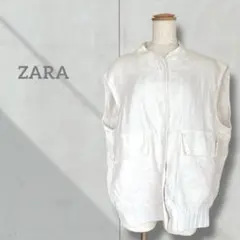 【ZARA】メンズ ベスト 白 アウター トップス ブルゾン ノースリーブ 夏