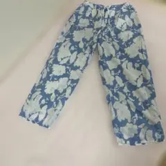 mizuiro ind ブルー系 花柄 カジュアルパンツ