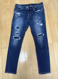 AZUL BY MOUSSYダメージデニム スキニー メンズ XL