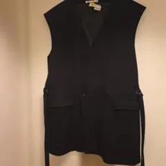 エクストラクリーニング済み❗ZARAメンズ黒ダブルベストジレ L～XL