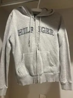 TOMMY HILFIGER ジップアップパーカー グレー M