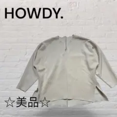 【美品】HOWDY. ハウディ キーネック プルオーバー ブラウス アイボリー