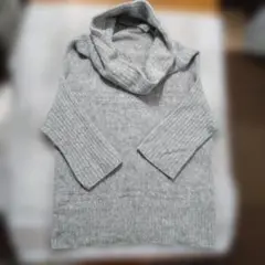 グレー七分袖ニットセーター　自由区
