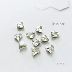 【25】ネイルパーツ ハート ストーン クリア 韓国 量産 10piece