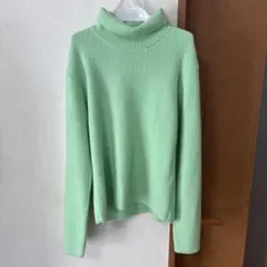 美品　DES PRÉS ミントグリーン タートルネックセーター Fサイズ