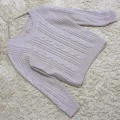 アプワイザーリッシェ ケーブル編みニット パール M