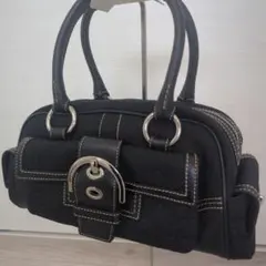 COACH ハンドバッグ　ソーホー　シグネチャー　ターンロック　ブラック