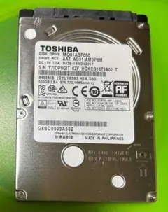 TOSHIBA 2.5インチ HDD 500GB 101時間のサムネイル