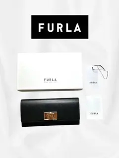 FURLA フルラ ターンロック 長財布 ブラック×ゴールド 美品