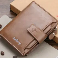 [Brand New, Free Shipping] W10 Men's Wallet, Brown, Folding Wallet, Coin Purse, Pass Case