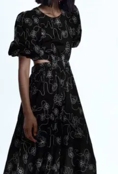 美品　ZARA 刺繍ポプリン　ワンピース　XS