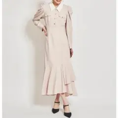 31 Sons de mode 配色衿イレヘムワンピース クリーム 38 量産