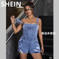 SHEIN ショートオーバーオール ライトブルー