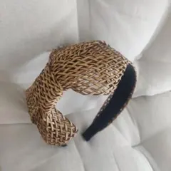 CA4LA風 編み込みリボン カチューシャ