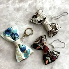 【セール】インド刺繍リボン　キーホルダー　ハンドメイド　3個セット