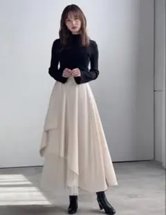 【新品即発送】GRL アシンメトリーチュールレイヤードフレアスカート[gc275