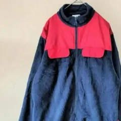 90s アディダス フリースジャケット 異素材切替 フルジップ M相当 US古着