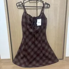 新品⭐︎未使用品　GRL チェック柄キャミワンピース Sサイズ