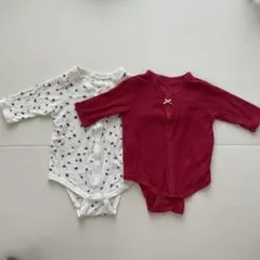 西松屋 肌着 70 2枚セット 花柄 リボン