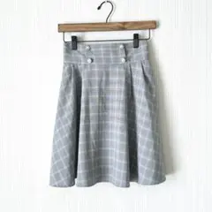1572 オリーブデオリーブ ミニフレアスカート レースアップ チェック M