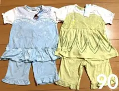 Disney  アナ雪　エルサ&ティンカーベル　半袖パジャマ　セット　新品90