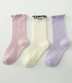 メロウフリルリブソックス　キッズ靴下セット