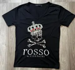 ROSSO VICE FAIRY スカル クラウン Vネック Tシャツ L 黒のサムネイル