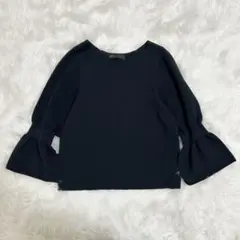 新品定価14190円 ギャラリービスコンティ M きれいめパールブラウス紺2