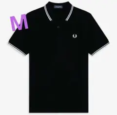 未使用　FRED PERRY フレッドペリー ポロシャツ 黒　刺繍　38 新品FRED PERRYフレッドペリーポロシャツ半袖刺繍ロゴ ユニセックス黒L