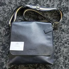 COACHコーチ ショルダーバックメッセンジャーバッグ レザーネイビー