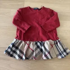 BURBERRY 赤いワンピース 100%コットン
