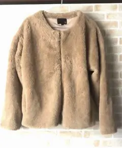 【値下げ】HK WORKS LONDON ファー ジャケット ベージュ