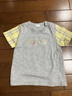 ベビー用 半袖Tシャツ グレー チェック柄 まとめ買い可能のサムネイル