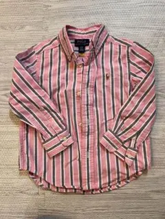 Polo Ralph Lauren 長袖シャツ 3T ピンクストライプ
