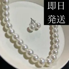 パール ネックレス ピアス セット 8mm 卒園 卒業 入学　韓国