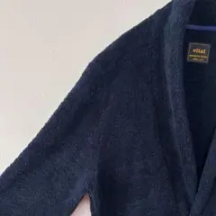 ボアカーディガン ガウン ロングカーディガン 紺 ネイビー M 厚手